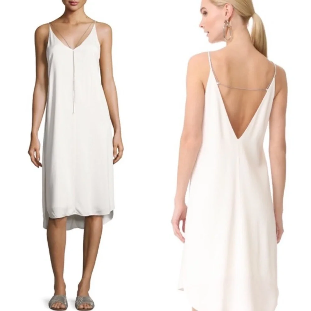 T by Alexander Wang Chain Stretch Crepe Slipdress - Picture 1 of 9